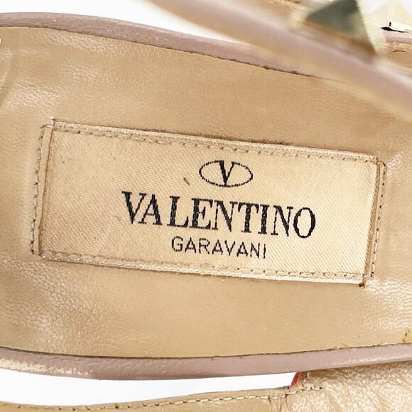 Valentino Garavani Rose Pink Patent Rockstud Ankle Strap Caged Pumps EU 38.5 - Picture 11 of 14